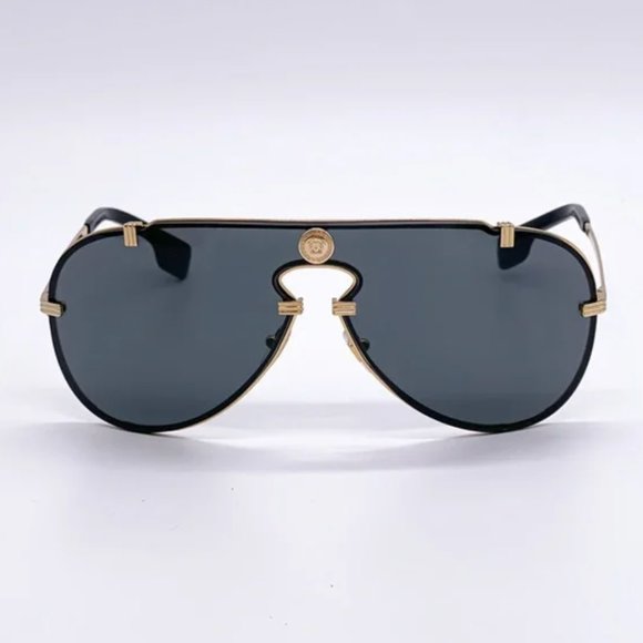 NEW VERSACE SHIELD SUNGLASSES BLACK WOMENS main image 6